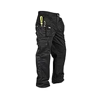 lee cooper pantalon de travail cargo pour hommes, vêtement ample - noir - 38w / l leg