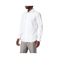 chemise business seidensticker pour homme - coupe ajustée - infroissable - col kent - manches longues - poignets à revers - 100 % coton ,wei (wei 01) ,44
