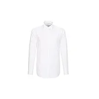 chemise business seidensticker pour homme - coupe classique - sans repassage - col à rabat - manches longues - poignets à revers - 100 % coton ,weiß (01 weiß) ,39