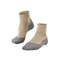 falke tk5 wander short, chaussettes de randonnée homme, laine mérinos, beige (nature mel 4100), 42-43 (1 paire)