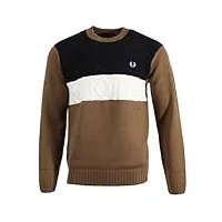 fred perry pull à col rond pour homme - rayé, multicolore, m
