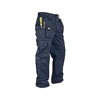 lee cooper workwear pantalon multi-poches facile d'entretien pour homme avec poches genouillères de sécurité