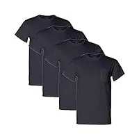fruit of the loom men's pocket crew neck t-shirt - x-large - black (pack of 4)