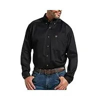 ariat - chemise tissée western twillt hommes, medium, black