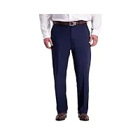 haggar pantalon de travail pour le weekend - taille extensible - uni - pour homme - bleu - 34-37