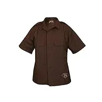 tru-spec short-sleeve tactical shirt poly-cotton ripstop brown xl 1004006