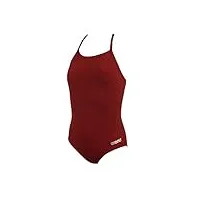arena master maxlife maillot de bain 1 pièce pour fille dos nageur rouge/argenté métallisé taille 8 ans