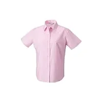 russell collection chemise & chemisiers entretien facile à manches courtes pour femme oxford - rose - x-large