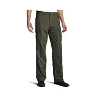 dockers pantalon cargo d3 confortable pour homme coupe classique devant plat, vert (rifle), w34/l34