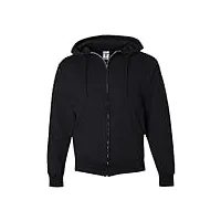 jerzees adult 50/50 super sweats full zip hooded sweatshirt - black 4999 s