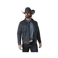 wrangler veste en jean doublée western coupe cowboy pour homme, denim/couverture, large
