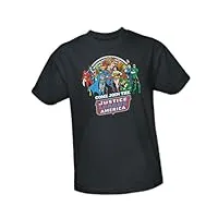 join - justice league - dc comics t-shirt adulte, gris, xxl