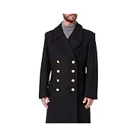 manteau long noir double boutonnage naval - noir - large