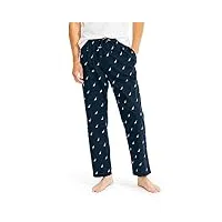 nautica pantalon de pyjama doux tissé 100% coton à taille élastique bas de pijama, marine maritime, 34-37 homme