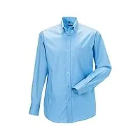 russell - chemise à manches longues sans repassage - homme (l/xl) (bleu pâle)
