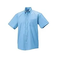 russell - chemise à manches courtes sans repassage - homme (tour de cou 37cm) (bleu pâle)