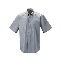 chemise à manches courtes russell collection pour homme (tour de cou 49.5cm) (gris argenté)
