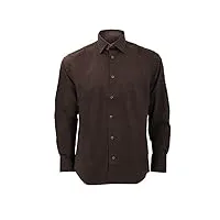 russell collection - chemise à manches longues - homme (m) (chocolat)