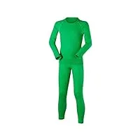 falke ensemble de sous-vêtements de ski pour enfant avec t-shirt manches longues et caleçon long vert vert 158-164