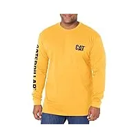 caterpillar t-shirt à manches longues pour homme (tailles standard et grandes tailles), jaune, xxl grand