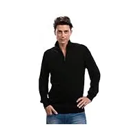 citizen cashmere gilet zippe pour homme 100% cachemire manche longue cardigan col droit tricote noir m 42 103-02-02