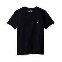nautica men short sleeve classic crewneck tee t-shirt (l, black)