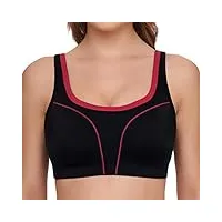 susa 7897 soutien-gorge de sport, noir (schwarz-pink), fr : 90c (taille fabricant : 75c) femme