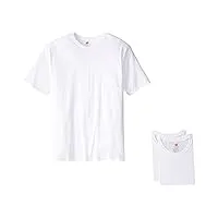 hanes men's tall man crew t-shirt, white, 5x-large/tall (pack of 3)