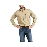 ariat - chemise tissée en tissu solid work pour homme, x-large x tall, khaki