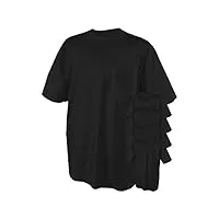 jerzees heavyweight pocket preshrunk jersey t-shirt, black, 2xl (pack of 5)
