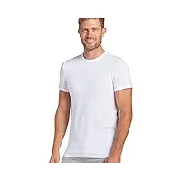 jockey men's t-shirts slim fit cotton stretch crew neck - 2 pack, white, xl
