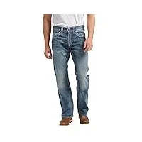 silver jeans zac light wash jean droit pour homme - bleu - 38w x 34l