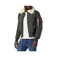 alpha industries alpha indutries injector iii blouson bomber pour homme, greyblack, large
