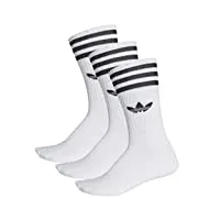 adidas solid crew sock, socquettes homme, blanc (white/black), 39/42 (taille fabricant: 3942)-lot de 3