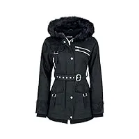 gothicana by emp femme veste d'hiver noire avec ceinture xl