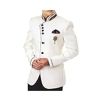 inmonarch hommes blanc costume smoking jute étonnant 4 pc tx953xl54 64 or 7xl (hauteur 190 cm + dessus) white