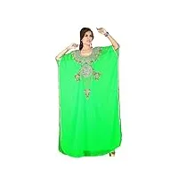 palasfashion taille plus caftan abaya maxi robe pour femme kkpf17092 - vert - 20