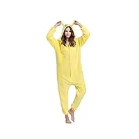 yimidear® unisexe hot adulte pyjamas cosplay costume d'animal onesie de nuit de nuit,l,jaune