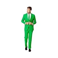 opposuits solid color party for men – evergreen – full suit: includes pants, jacket and tie costume pour homme, 53