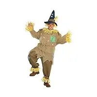amscan- brown mr. scarecrow with pointed hat for pc costume de monsieur Épouvantail avec chapeau pointu pour adulte-grande taille-1 pièce, 844982-55, multicore, plus size (chest: up to 56")