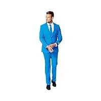 opposuits solid color party for men – blue steel – full suit: includes pants, jacket and tie costume d39homme, 38 homme