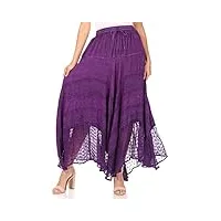 sakkas 13222 ivy maiden boho jupe - purple - one plus size