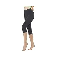 solidea collants femme sport silver wave corsaro | pantalon de sport femme compression graduée préventive, gris foncé, 48