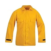 propper chemise de travail unisexe boutonnée, mixte, chemise longue à bouton d'utilité professionnelle, f53182w700s2, jaune, s