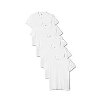 lower east t-shirt avec col en v, hommes, blanc (lot de 5), m