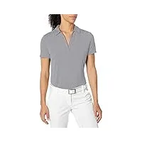 callaway women's golf short sleeve tonal stripe polo shirt, monument, medium
