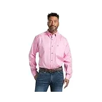 ariat - chemise tissée western twillt hommes, medium, prism pink