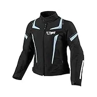 jet blouson veste moto femme imperméable avec armure textile bleu, m (eu 38-40)/taille fabricant - 10