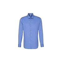 chemise business homme seidensticker - coupe ajustée - sans repassage - col kent - manches longues - 100 % coton ,blau (mittelblau 14) ,40