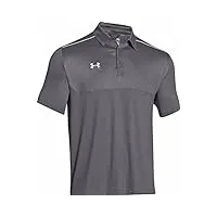 under armour men's ultimate polo golf shirt top, graphite/white. 1247506-045-md